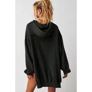 Free People Oversized Black Hoodie- Everyday Hoodie